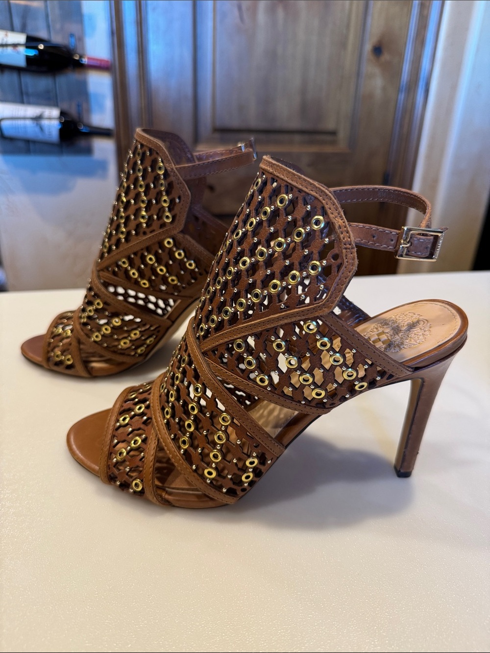 Vince Camuto Leather Mallena studded heel